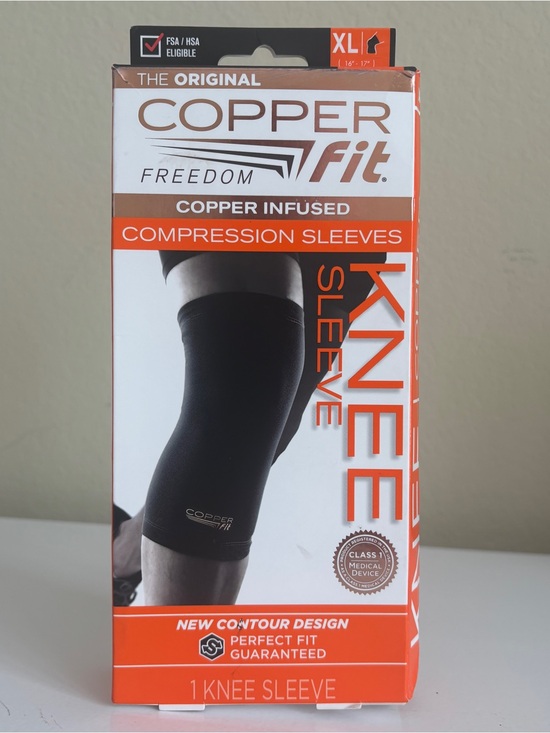 Copper Fit Other - Copper Fit Freedom Copper Infused Compression Knee Sleeve Size XL Black Open Box
